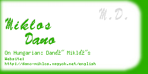 miklos dano business card